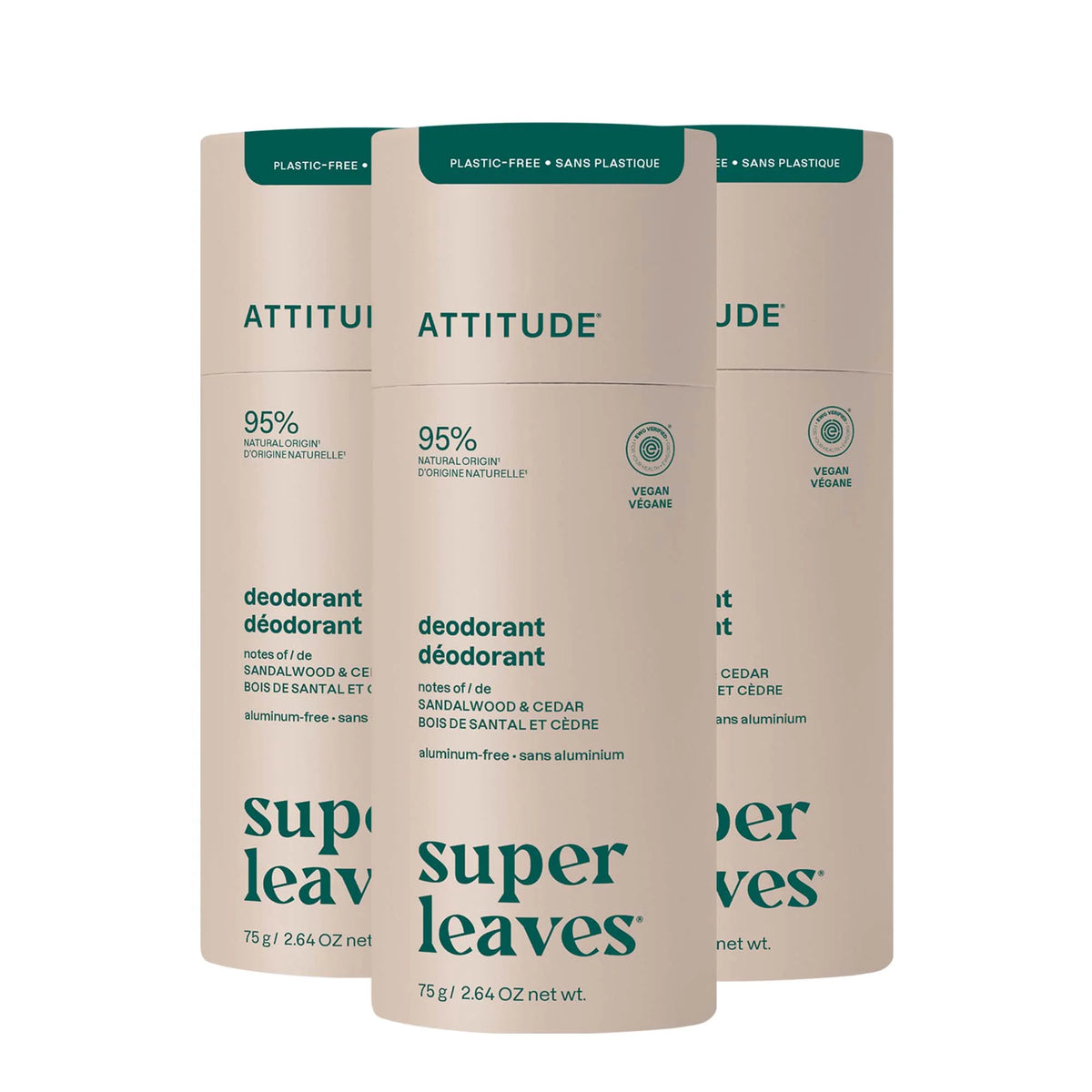 Deodorant - Plastic-free Stick -3 units